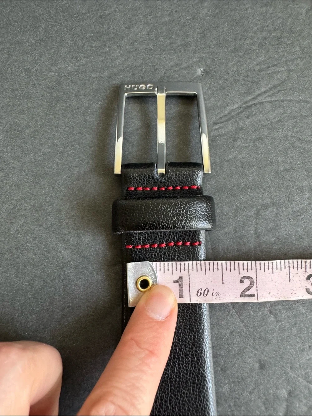 Hugo Boss Black Leather Belt‎ Handmade Unisex Mens 38